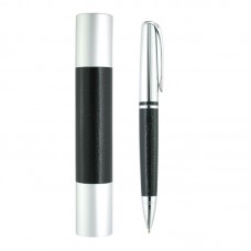 Silver Leather Ball Pen With Tube